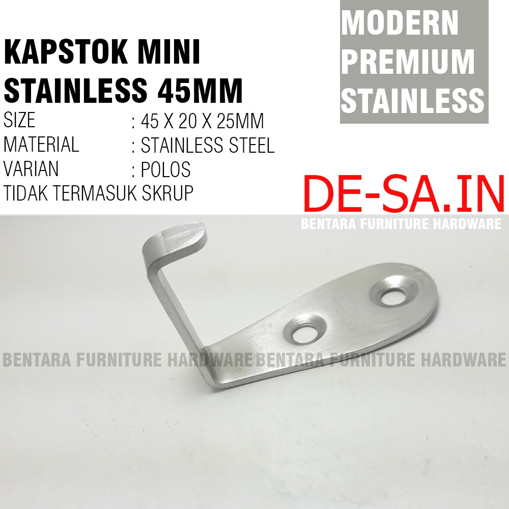 45MM Harfit Kapstok Mini J-Hook Toilet 1 Kait Stainless Steel Cantolan Gantungan Handuk Hook Baju