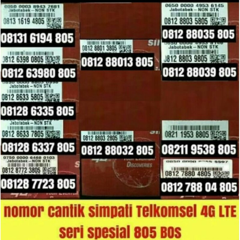 No Cantik Kartu Perdana Simpati Telkomsel 4G Kartu Simpati