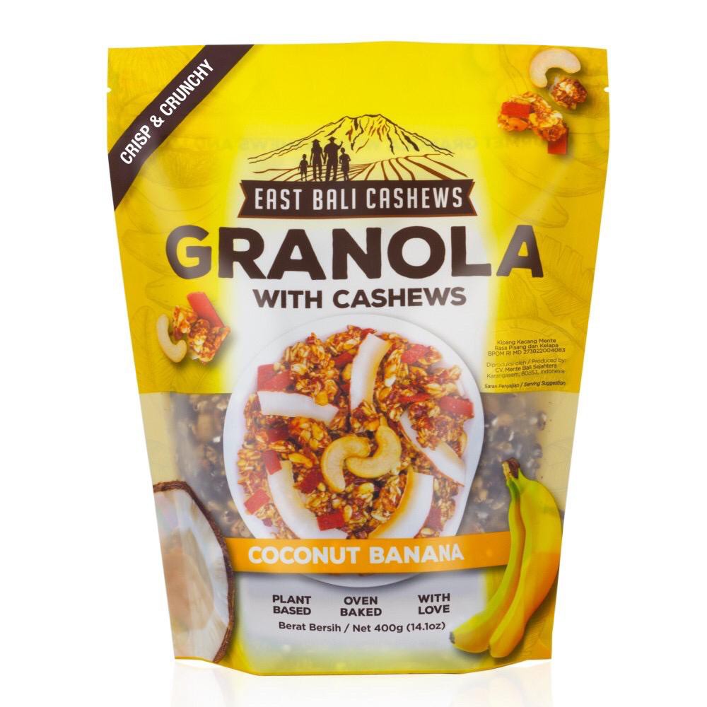

Exp Okt 2024 East Bali Cashews Granola Coconut Banana 400gr