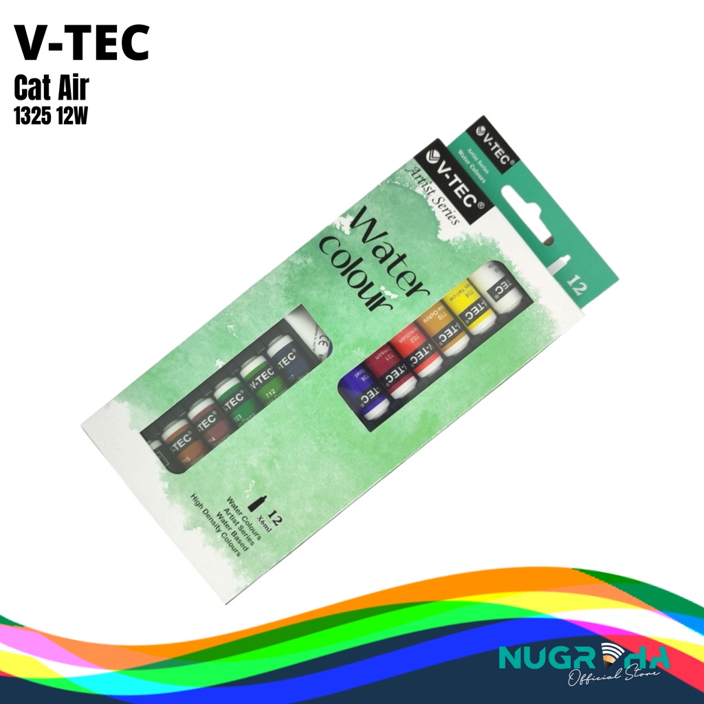 

CAT AIR / WATER COLOUR / LUKIS V-TEC 1325 12 WARNA 6ml