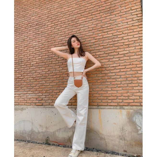 (27-34) WHITE LOOSE JEANS / CELANA HW LOOSE JEANS PUTIH / HIGHWAIST LOOSE JEANS WANITA CEWEK