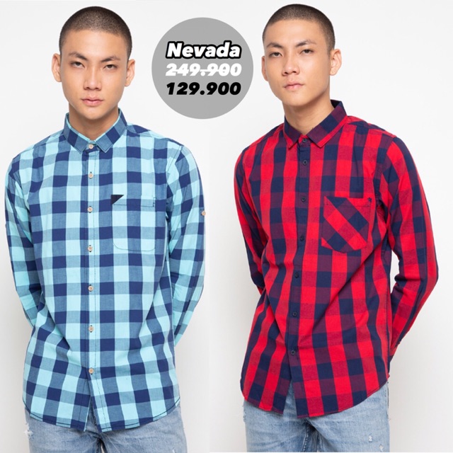 Nevada Kemeja Panjang Pria Kotak
