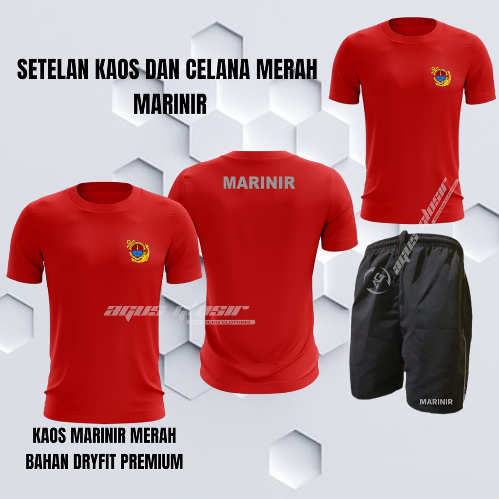 KAOS SETELAN JERSEY OLAHRAGA MARINIR MERAH  || SETELAN KAOS JERSEY DAN CELANA MARINIR MERAH Terbaru 