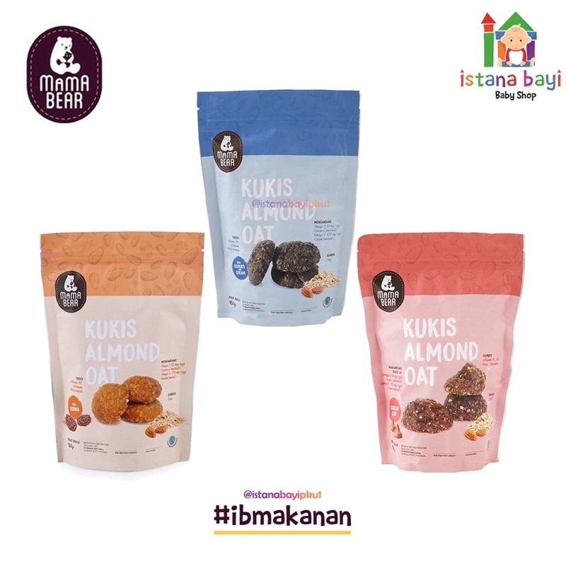 Mama Bear Kukis Almond Oatmeal Asi Booster - Cemilan Pelancar Asi