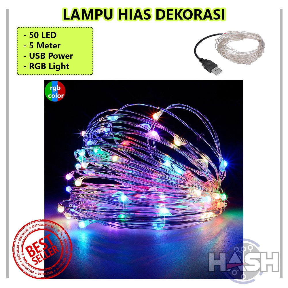 LAMPU HIAS DEKORASI 50 LED 5 METER