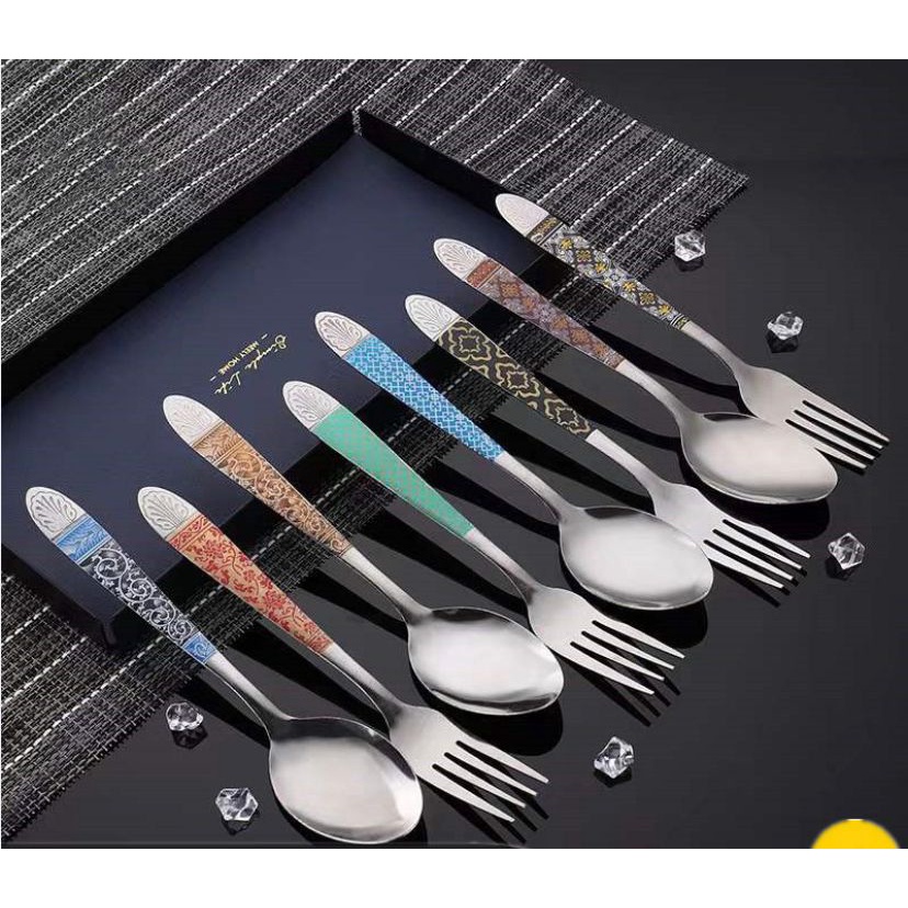 SENDOK MAKAN STAINLESS LUSINAN/SENDOK MAKAN BATIK/SENDOK BATIK 12 PCS FREE BUBBLE FBL