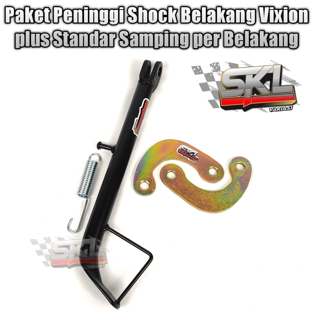 Paket Standar Samping Panjang 28 Cm + Conrod Peninggi Shock Vixion