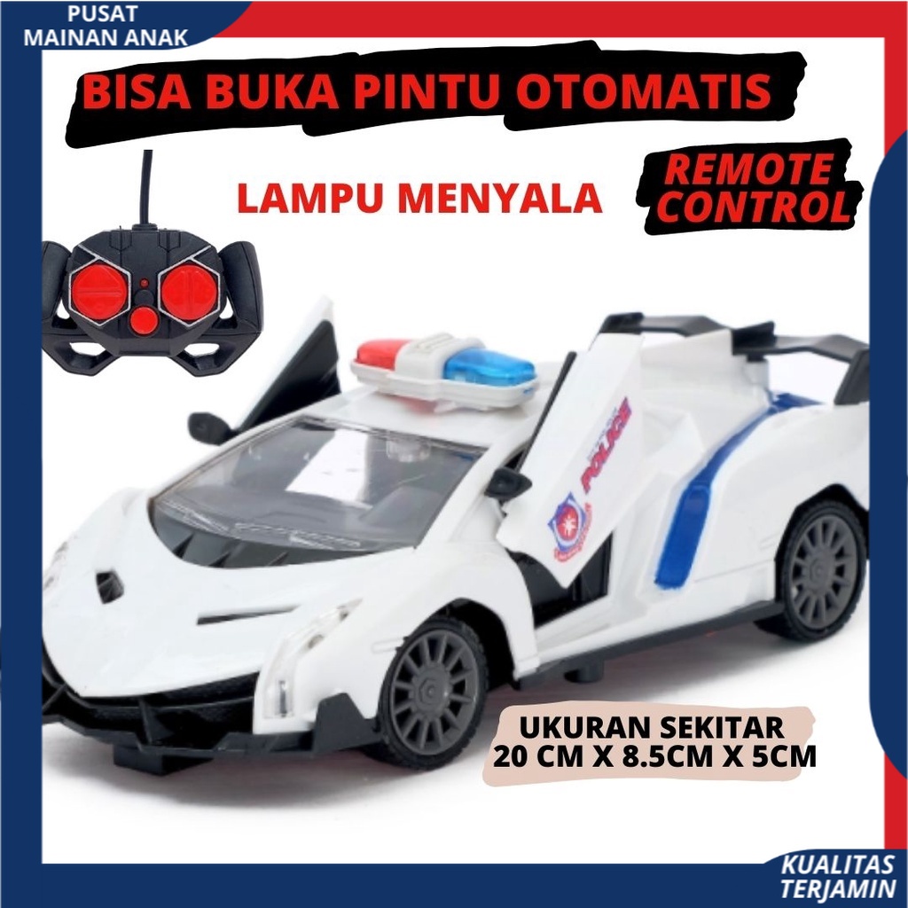 Mobil Remote Control Sedan POLISI Bisa Buka Pintu Rc Car Lambogini | Mainan Anak Kado Ulang Tahun