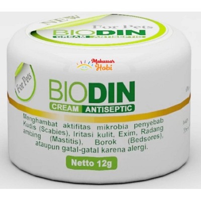 BIODIN CREAM Antiseptic Obat Anti Jamur Scabies Demodex Kucing Anjing