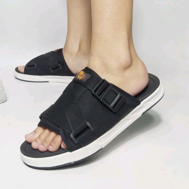 GA Footwear - Sandals Pria Casual Sandal Cowok Sendal Men Slide - Siliw Hitam