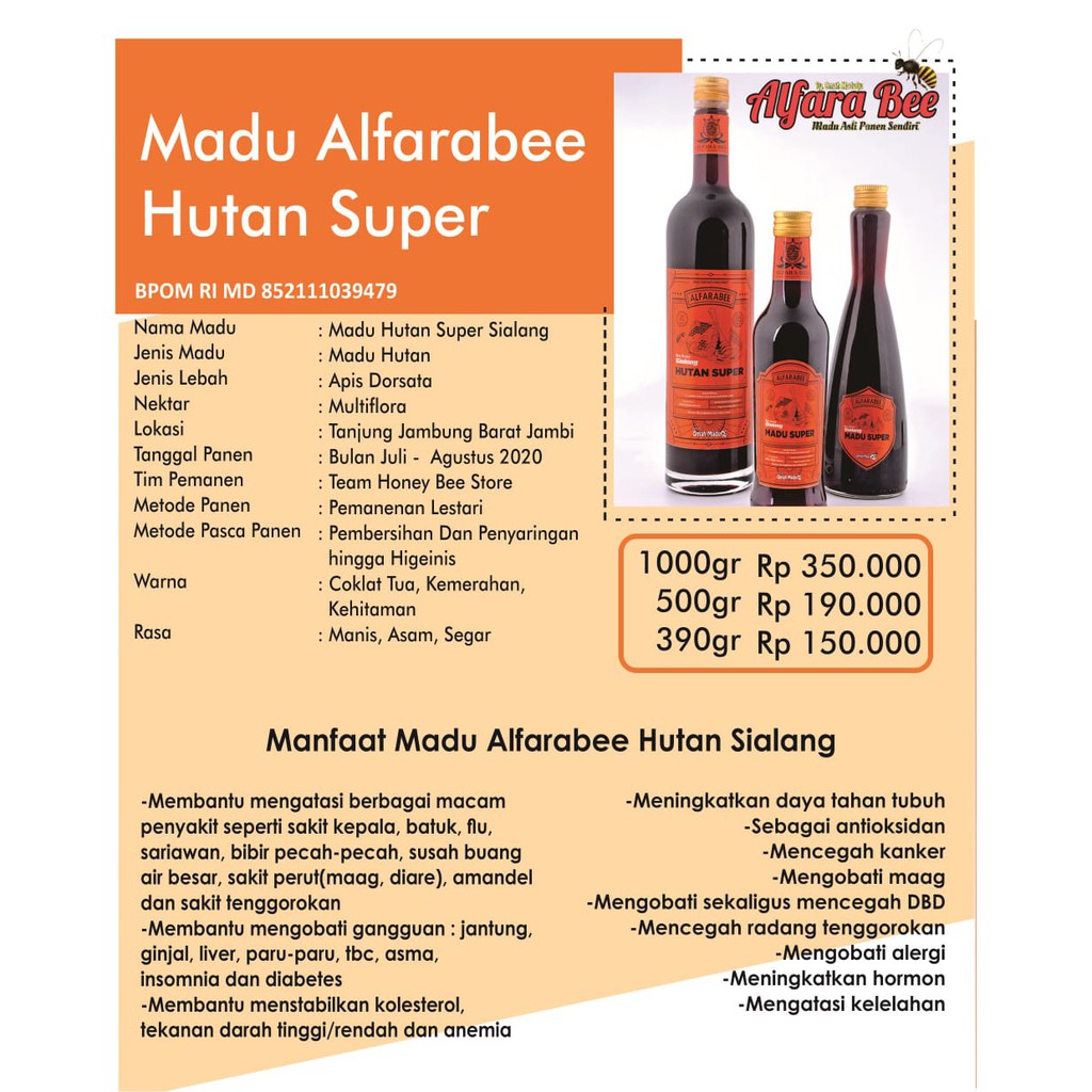 

MADU ALFARA BEE "HUTAN SIALANG" 390gram