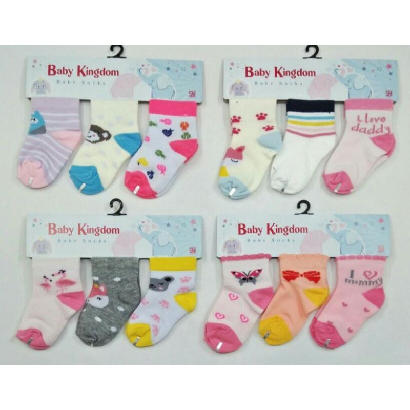 KAOS KAKI BAYI NEWBORN 3 IN 1 FLOWER / BABY KINGDOM BERSERTIFIKASI SNI SARUNG KAKI 0-6 BULAN