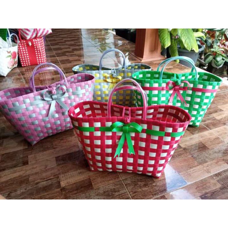 tas anyam tanggung pita, tas cantik, tas wanita , tas hampers, tas berkat