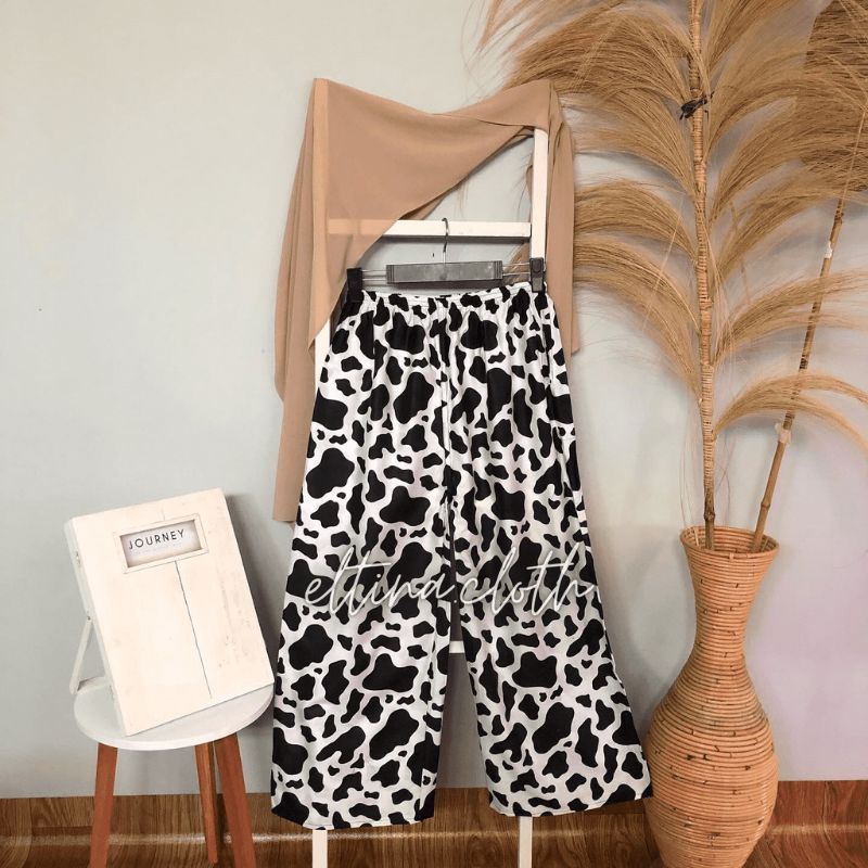CELANA KULOT RAYON MOTIF SAPI / KULOT RAYON ANAK PEREMPUAN / CELANA PANJANG WANITA