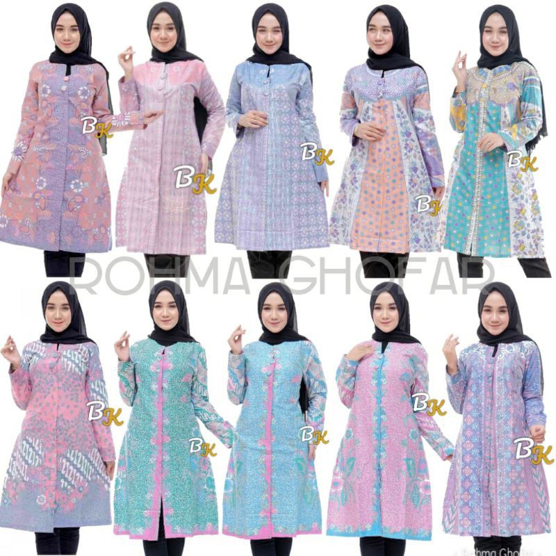 COD TUNIK BATIK  SHIBORI JUMPUTAN TERBARU Atasan Tunik Wanita Ready Seragaman M L XL XXL JUMBO