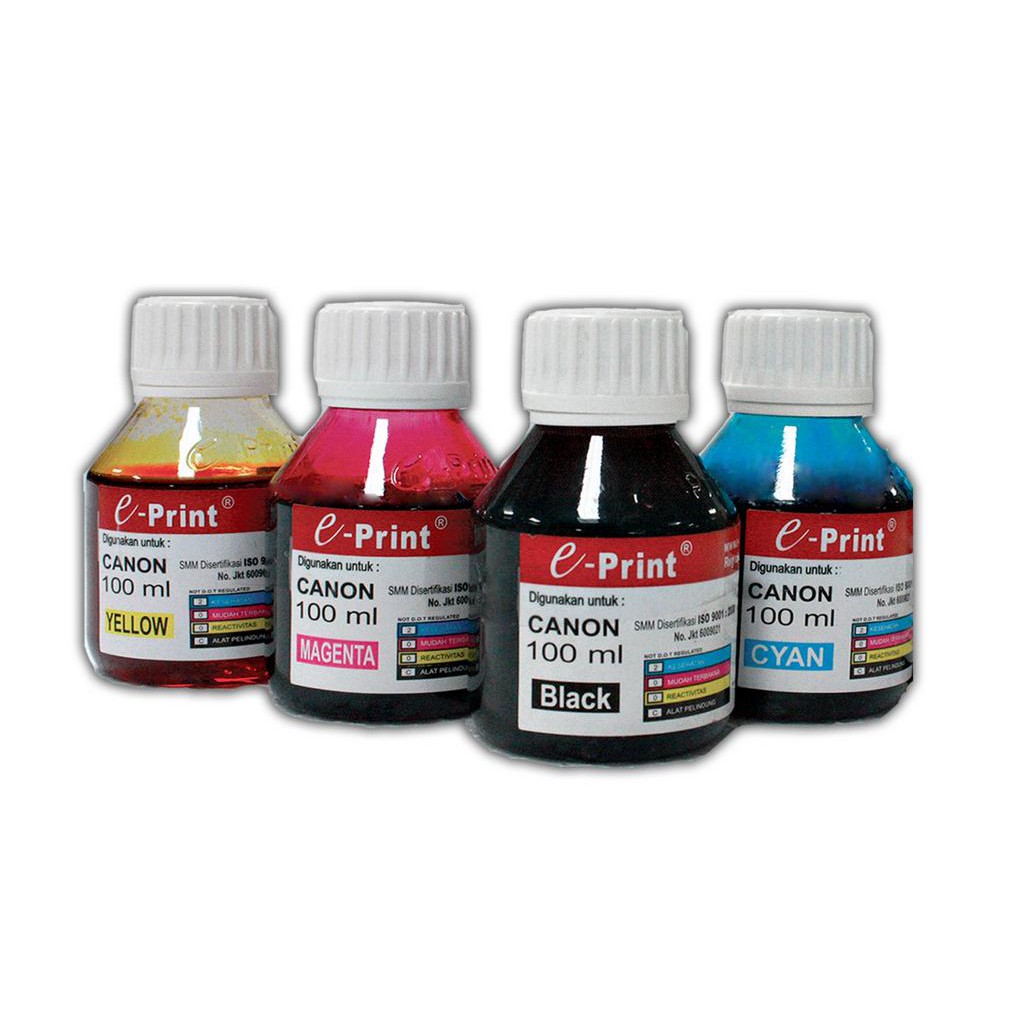 Tinta Botol Refill E Print 100 Ml Canon Ready Warna Black Cyan Magenta Yellow Shopee Indonesia