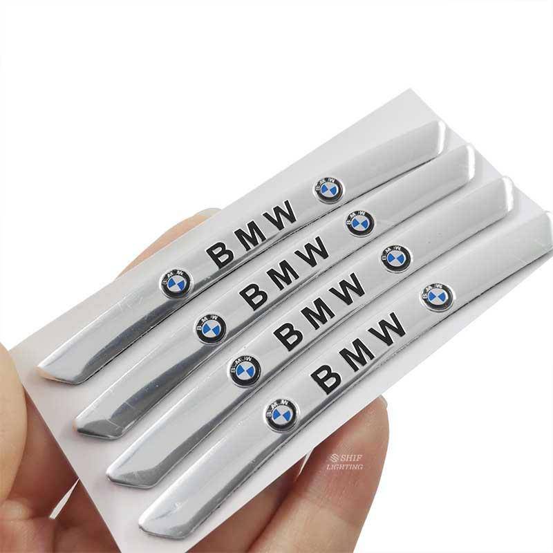 4pcs Stiker Emblem / Badge Logo Bmw Bahan Aluminum Untuk Dekorasi Ban Mobil