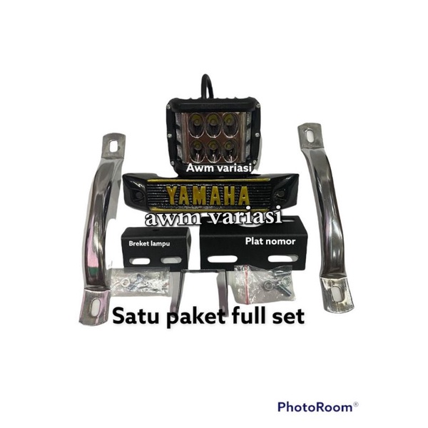 Paket Lampu LED Rx King Set Kumis Plus Plat Nomor Plus Behel Samping Rx King