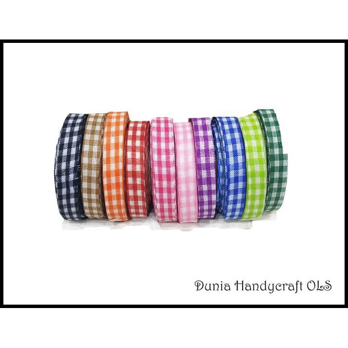

Hot Price Pita Kotak- Kotak 1/2 Inch Pita Warna Hiasan Kado Souvenir Murah - Hijau Muda