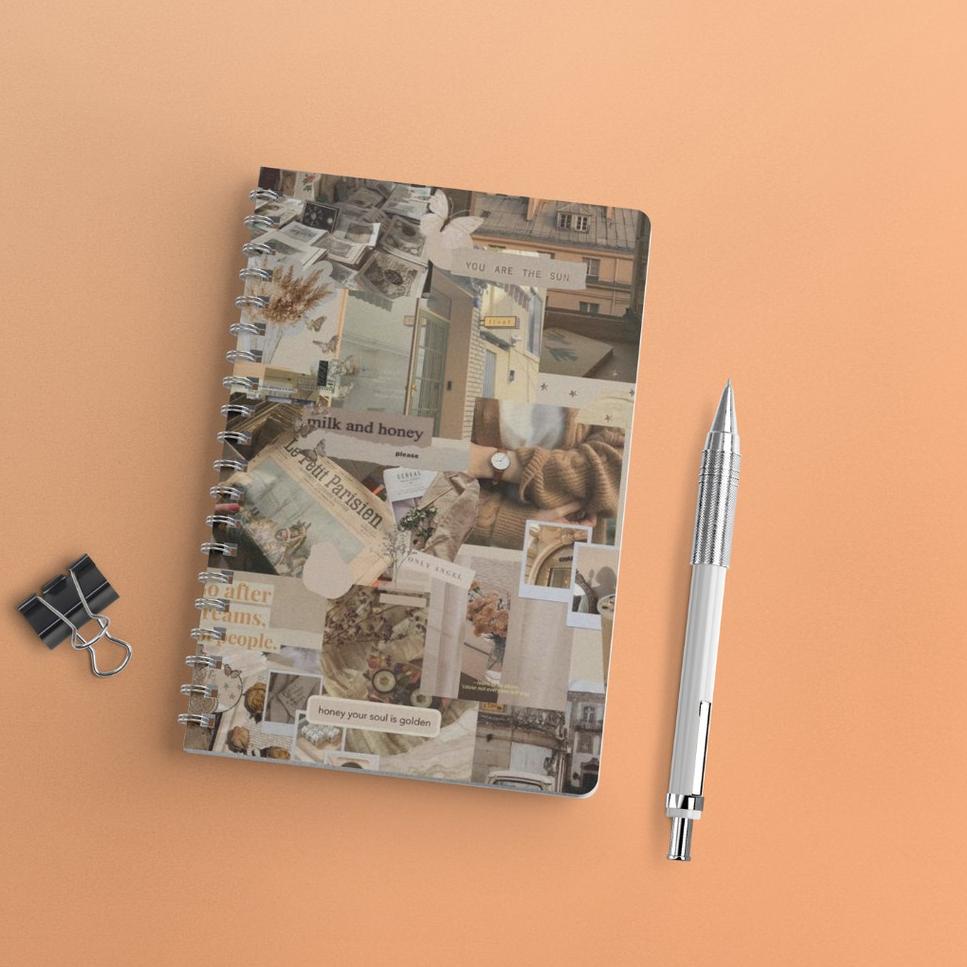 

(csix -866) Notebook Aesthetic Edition 1 Lined Grid Dot Ukuran A5 Ring Spiral Jurnal Catatan Buku Spiral Binder [wg -445]