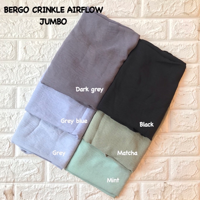 HIJAB BERGO INSTAN NON PED CRINKLE AIRFLOW UKURAN XL