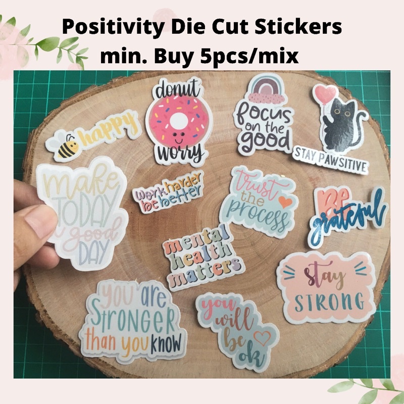 Sticker Hp Sticker Laptop Positivity Aesthetic Sticker Tumblr Die Cut Murah