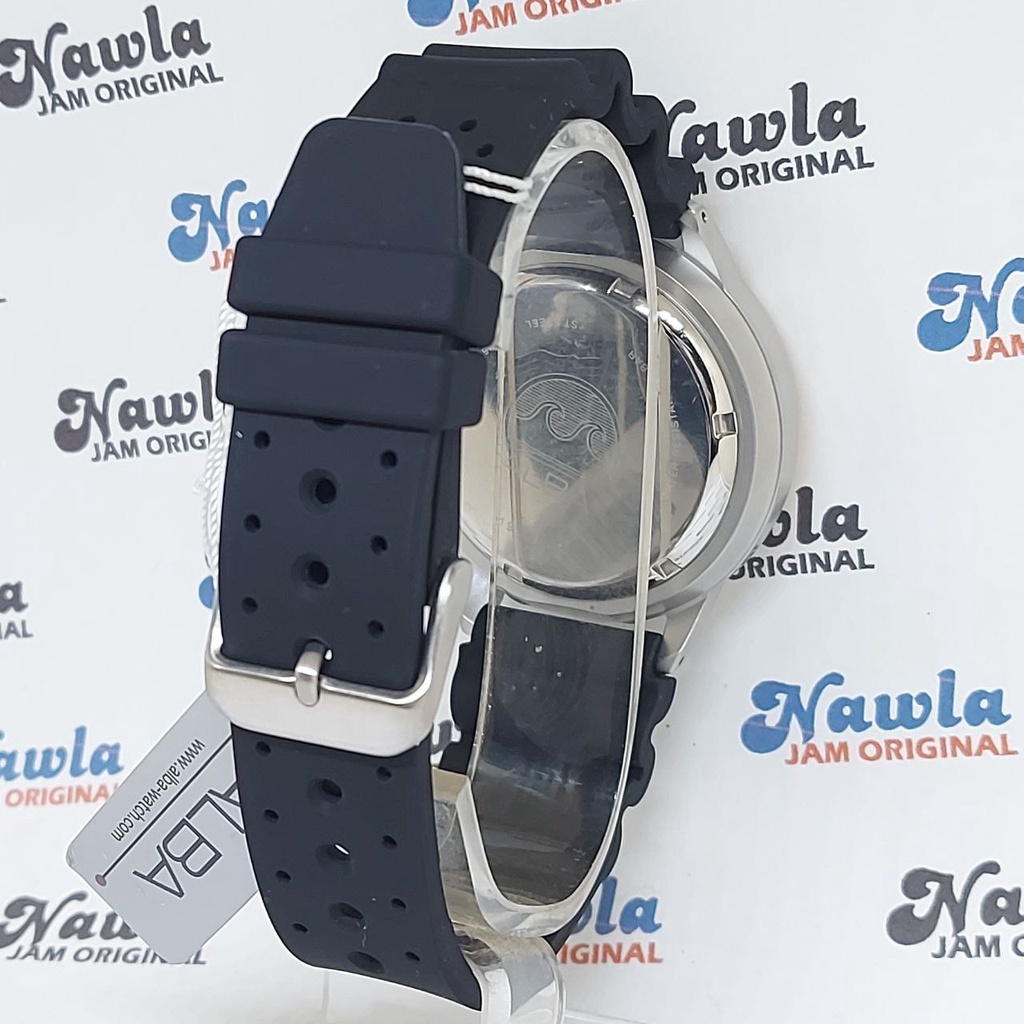 Alba Automatic AL4250X1 Tuna Black Silicone - Jam Tangan Pria AL4250