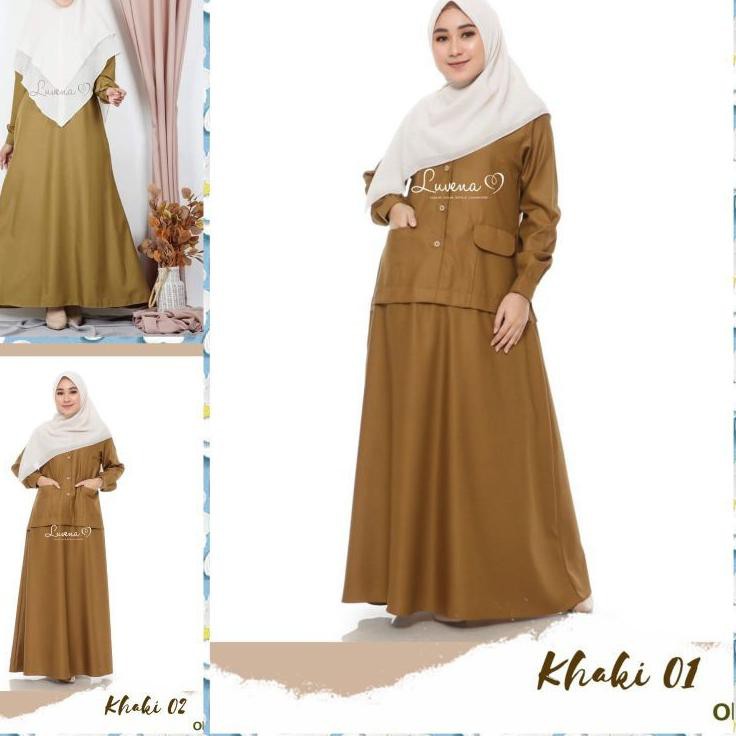 TERPERCAYA Seragam Pdh Wanita Khaki Tua Olive Busui Bumil Katun Murah Seragam PNS PEMDA Wanita Terus