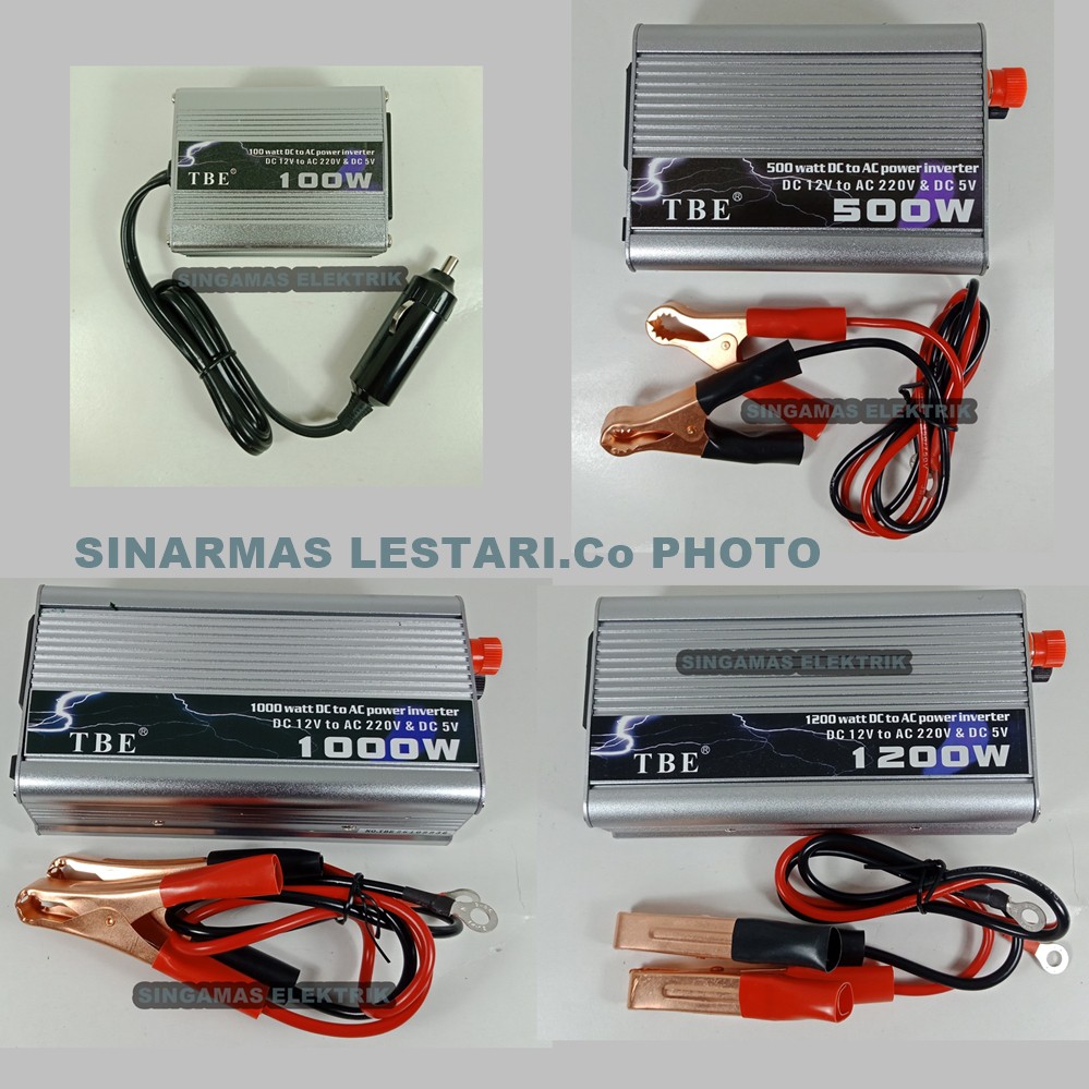 INVERTER TBE DC to AC - DC 12Volt to AC220V & 5 Volt 100Watt S/D 1200Watt
