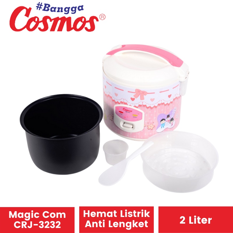 Magic Com Cosmos CRJ-8229 2 Liter Garansi Resmi | Penghangat Penanak Nasi Rice Cooker Magikom CRJ8229 CRJ3232 CRJ 3232 Magicom Magickom Mejikom Besar 2 Ltr