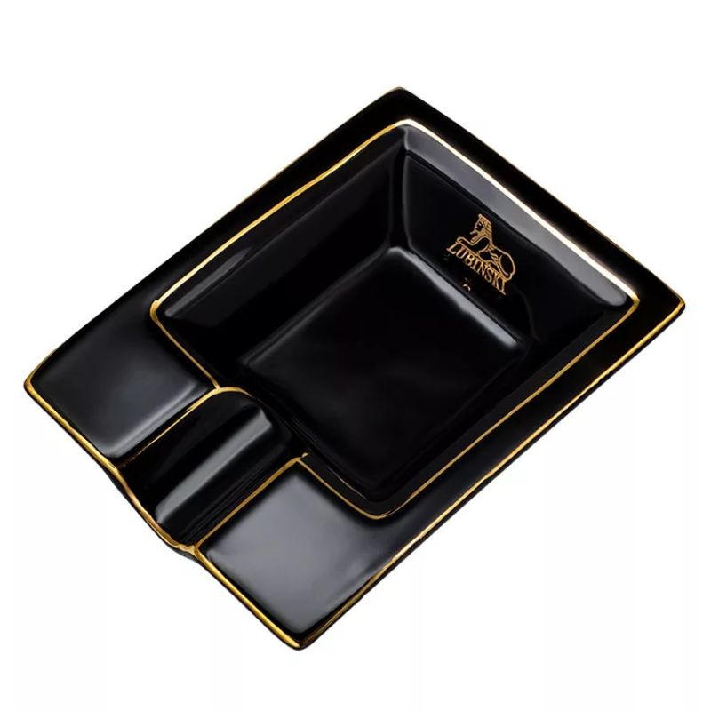 Lubinski Ashtray /Asbak bentuk persegi keramik antik mewah portable (P110)