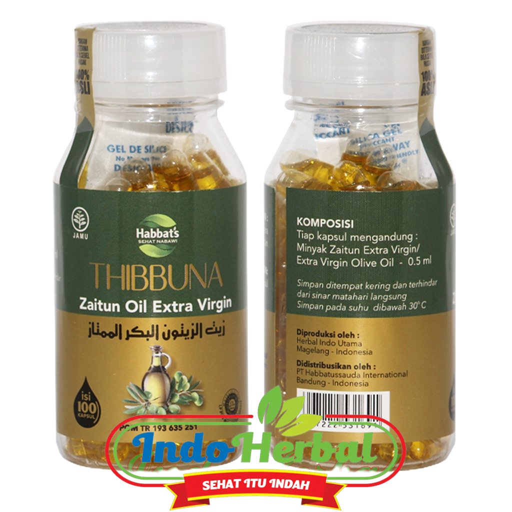 Minyak Zaitun Thibbuna 100 Kapsul| Habbatusaudah Thibbuna Zaitun Oil Extra Virgin