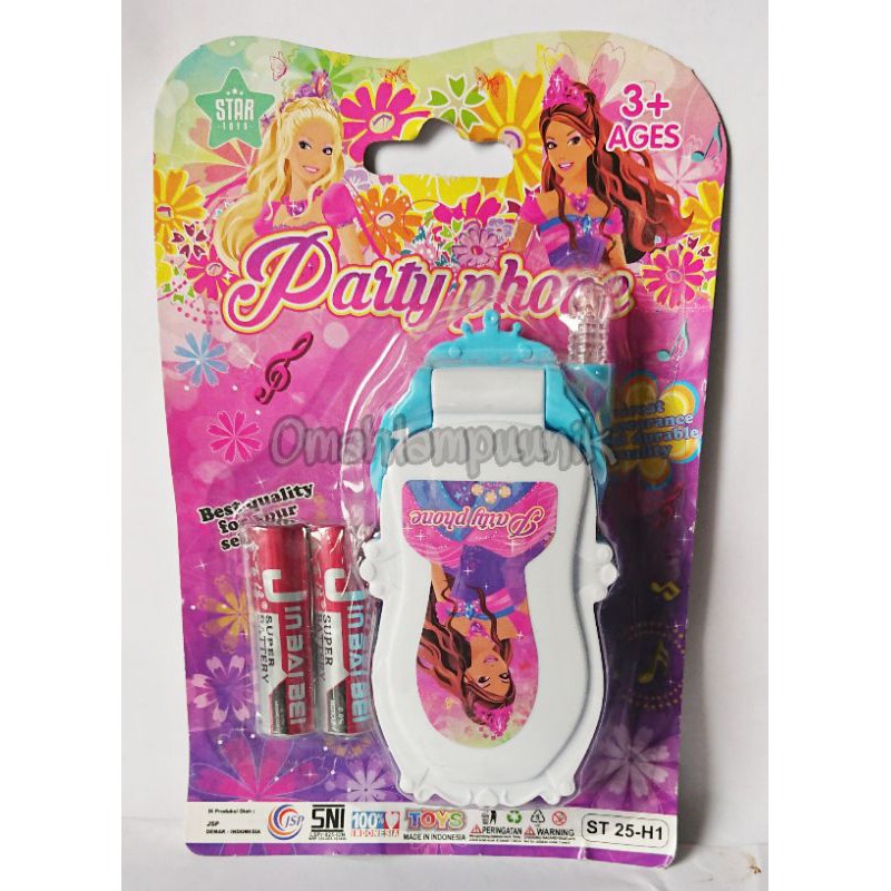 Mainan HP/ Mainan Handphone Lipat Barbie Princes Girl/ HP Mainan Barbie Include Batre