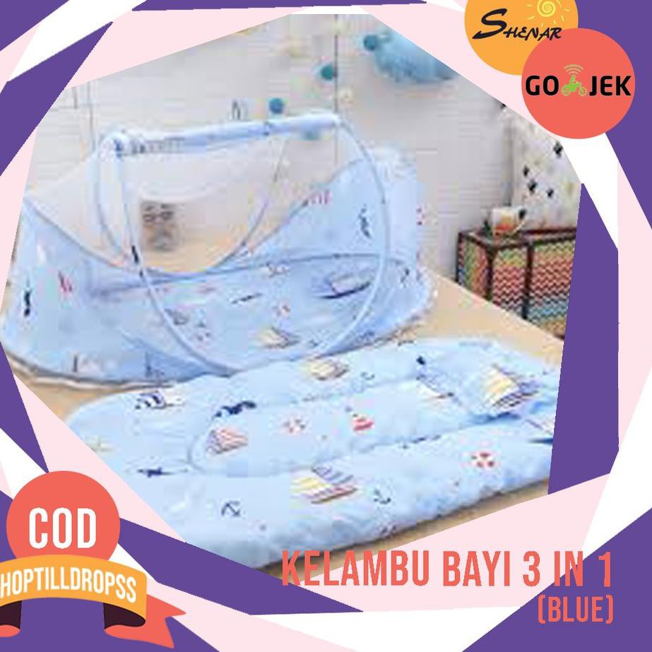 IWS KELAMBU BAYI MUSIK SERIES 3 in 1 DENGAN KASUR DAN BANTAL/TUDUNG BAYI , SHENAR «