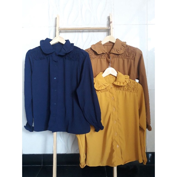 Blouse Crinkle Import Smoke