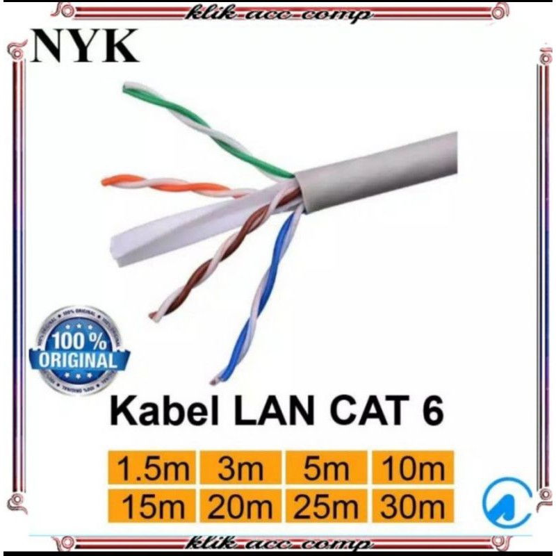 kabel LAN 10 meter cat6 UTP cable lan cat 6 10meter high quality kabel RJ45 10m