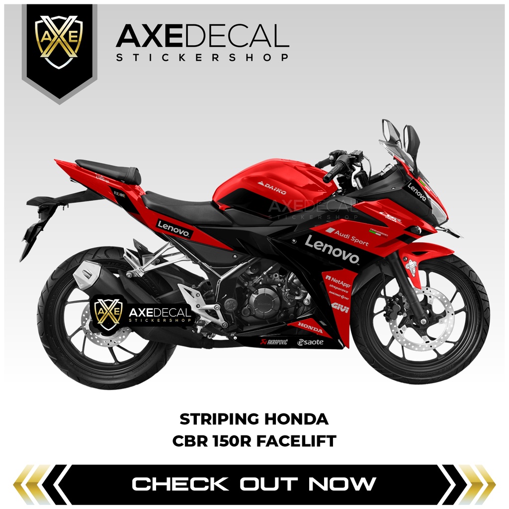 Striping CBR 150 R Facelift Livery Ducati Lenovo / Stiker Motor Honda Cbr 150 / Stock Decals