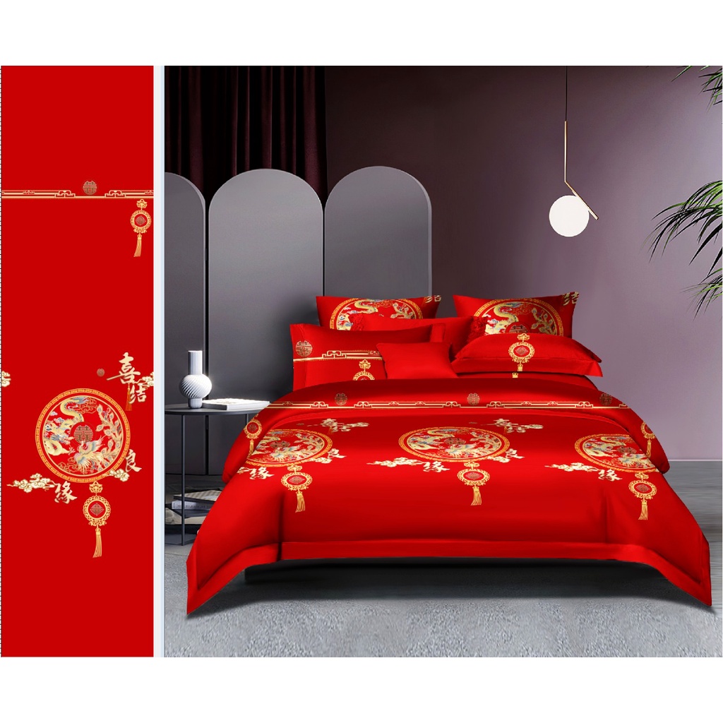 Kain Sprei Katun Jepang Chinese New Year Wedding Sprei