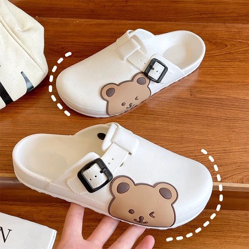 Sandal Sepatu Wanita Dewasa Bakpao Bear / Sepatu Selop Karet Bakpao Wanita Dewasa