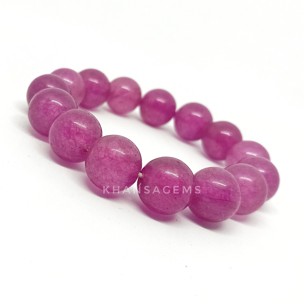 Gelang Batu Jumbo Giok Pelangi Dim 12mm Beaded Bracelet Jewelry Premium Quality