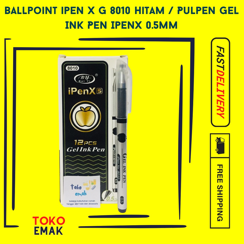 

Ballpoint ipen X G 8010 Hitam / Pulpen Gel Ink Pen IpenX 0.5mm