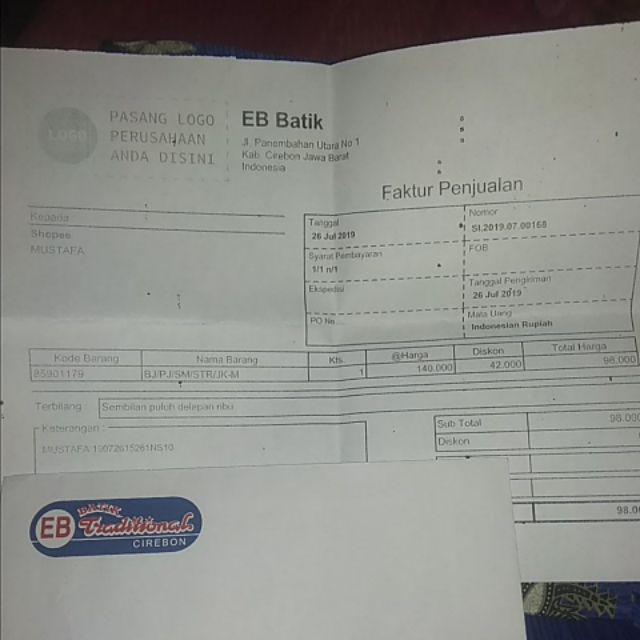 Eb Tradisional Kemeja Batik Lengan Panjang Motif Batik Mega Mendung Bahan Semi Sutra