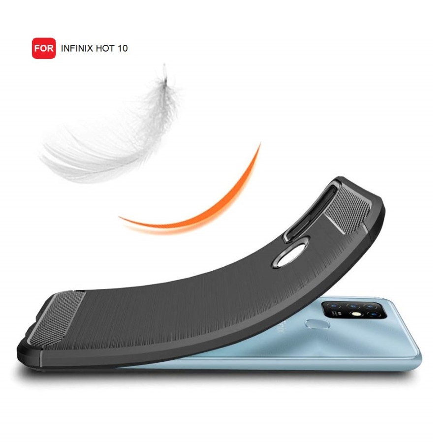Softcase Infinix Hot 9 Play Infinix Hot 10 Ipaky Carbon Fiber Case Silicon Casing Infinix Hot 10