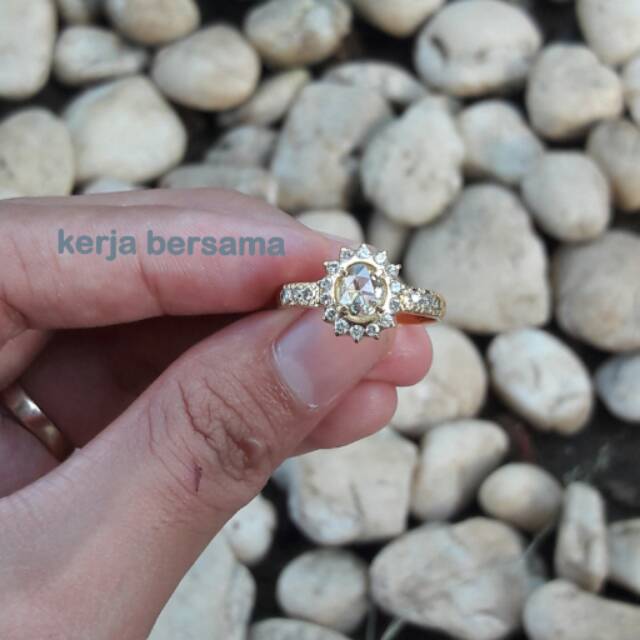 Cincin wanita berlian banjar mix berlian eropa