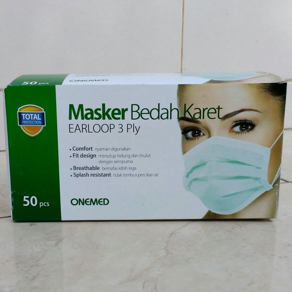 BABEE MASKER MEDIS ONEMED SHUMU 3PLY EARLOOP / SURGICAL MASK KEMENKES