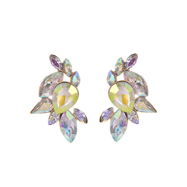 LRC Anting Tusuk Fashion Ab Color Alloy Studded Geometric Earrings F81883