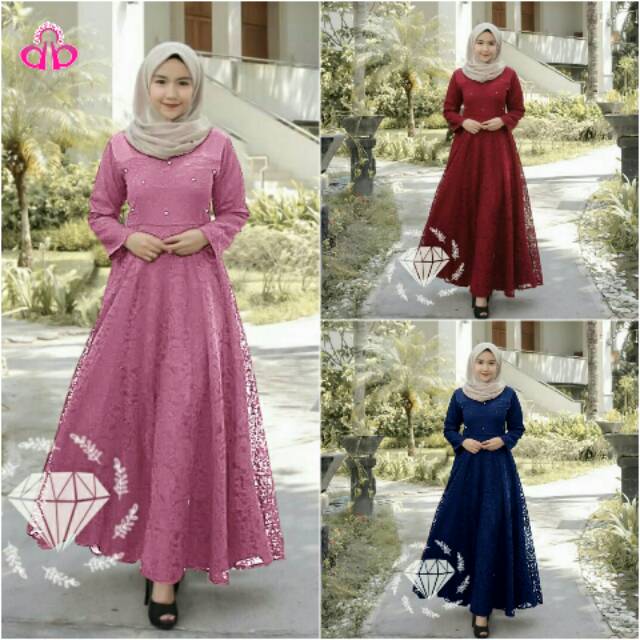 Gamis Maxi Dress Guchika Brukat Pesta