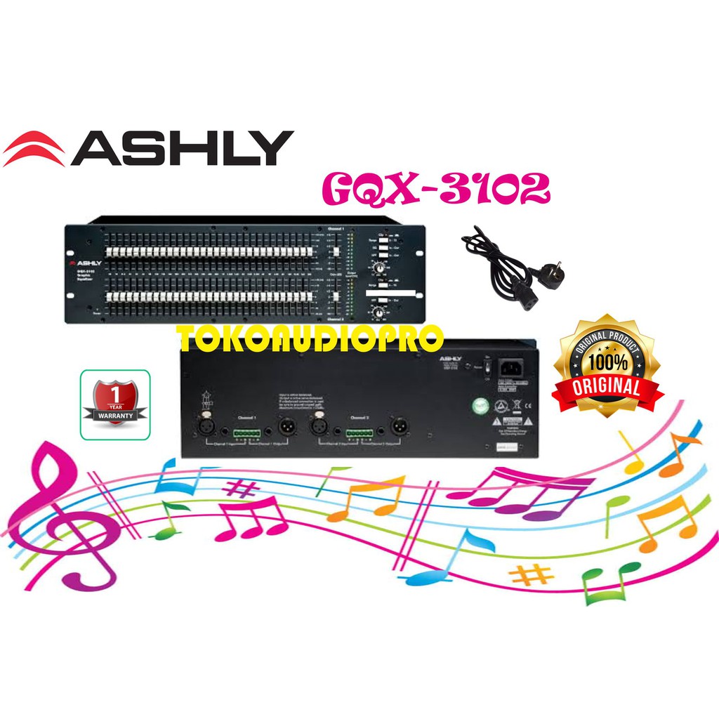 ashly gqx3102 gqx-3102 gqx 3102 original graphic equalizer