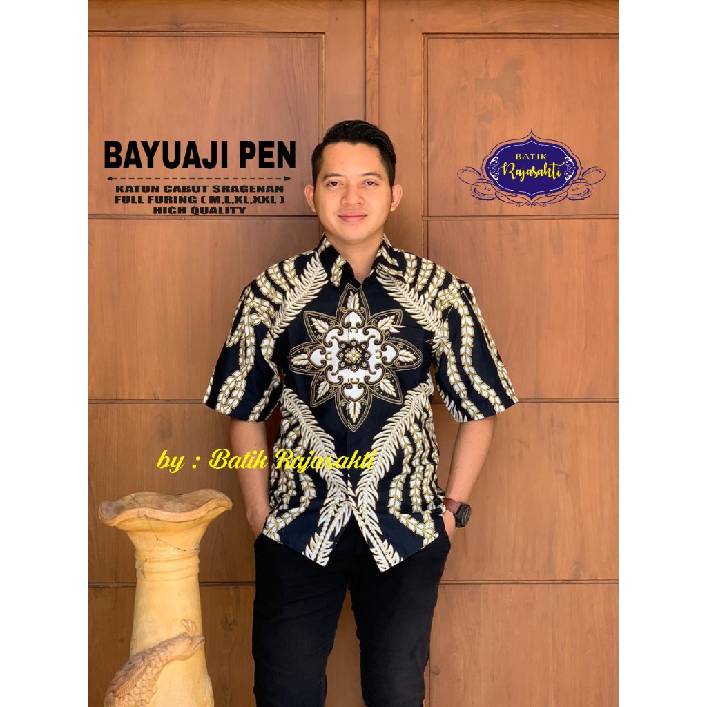 BANYUAJI RAJASAKTI KEMEJA BATIK SOLO PRIA LENGAN PENDEK LAPIS FURING ATASAN BATIK PREMIUM MODERN KATUN HALUS BAHUWIRYA  BANAMITRA BANAMITRA PUTIH BANGSAWAN BAYU PUTRA BERLIAN BIRU BHARATAYUDA BIMASENA BIRENDRA BIRU INDAH BRAHMAKERTA BRAHMAKERTA MERAH