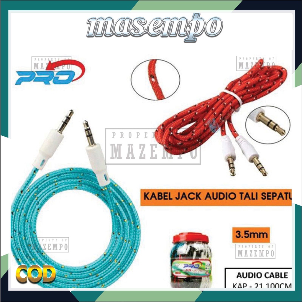 KABEL AUX JACK PRO KAP-21 1 IN 1 3.5MM 1M CABLE AUDIO TALI SEPATU